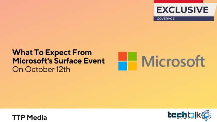 What To Expect From Microsoft's Surface Event On October 12th